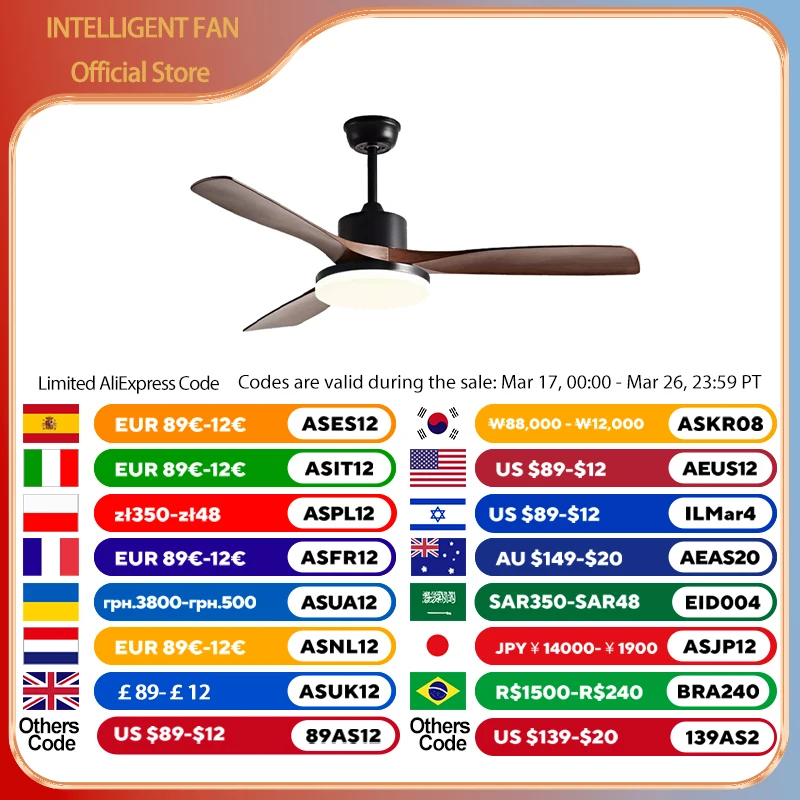 52 inch Modern DC Ceiling fan with light and Remote Control for Living room dining room bedroom Strong winds Electric fans