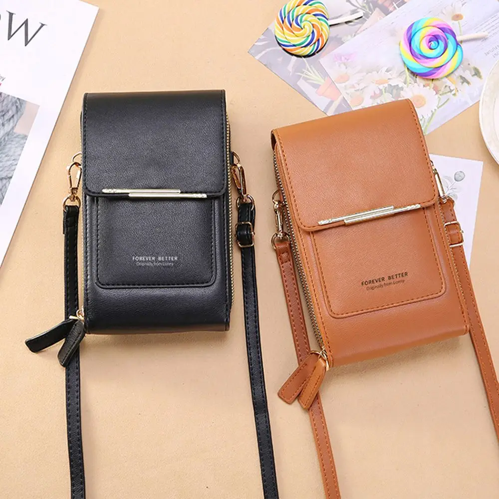 Rich Function Crossbody Shoulder Strap Touch Screen Card Wallet Cell Phone Bags Women Bag Money Purse