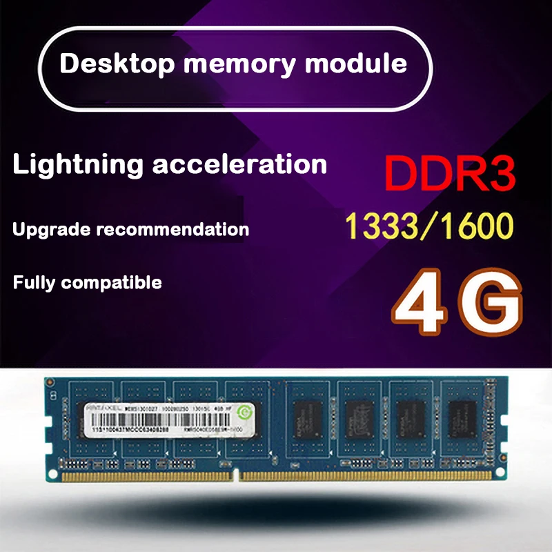 Used Disassembly DDR3 1600MHz 4G PC3-10600/PC3-12800 memory for Desktop RAM,good quality!  Random brand