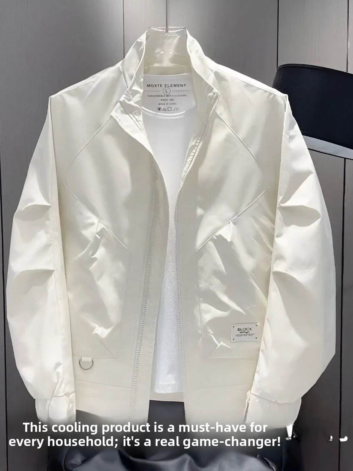 

Men's Casual Faionable Jaet with Spring Autumn Loose Fit Stand Collar Workwear Outerwear Polyester Long Sve