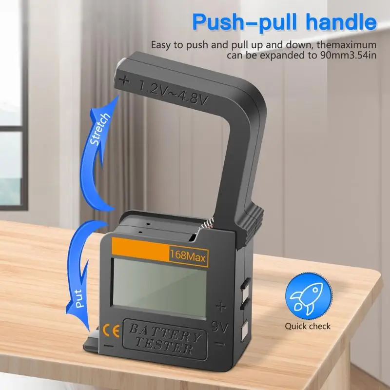 

2025 New Universal Battery Checker 168Max Digital Lithium Battery Test for AA AAA