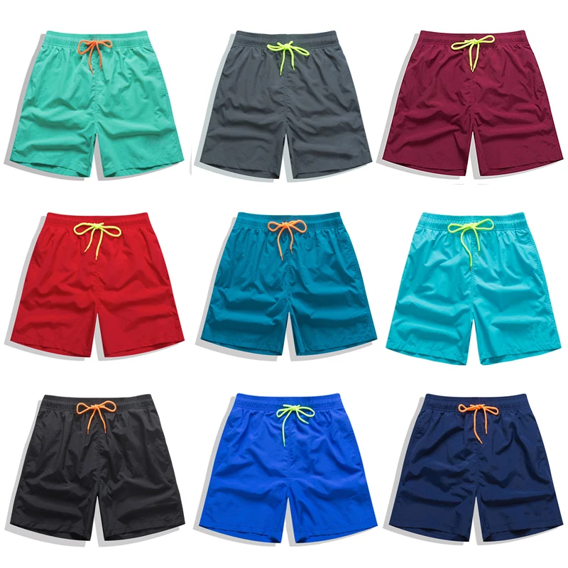 Brand Datifer Board Shorts Men Breathable Sport Swimming Pants Solid Color Elastic Waist Beachwear Summer Swimsuits