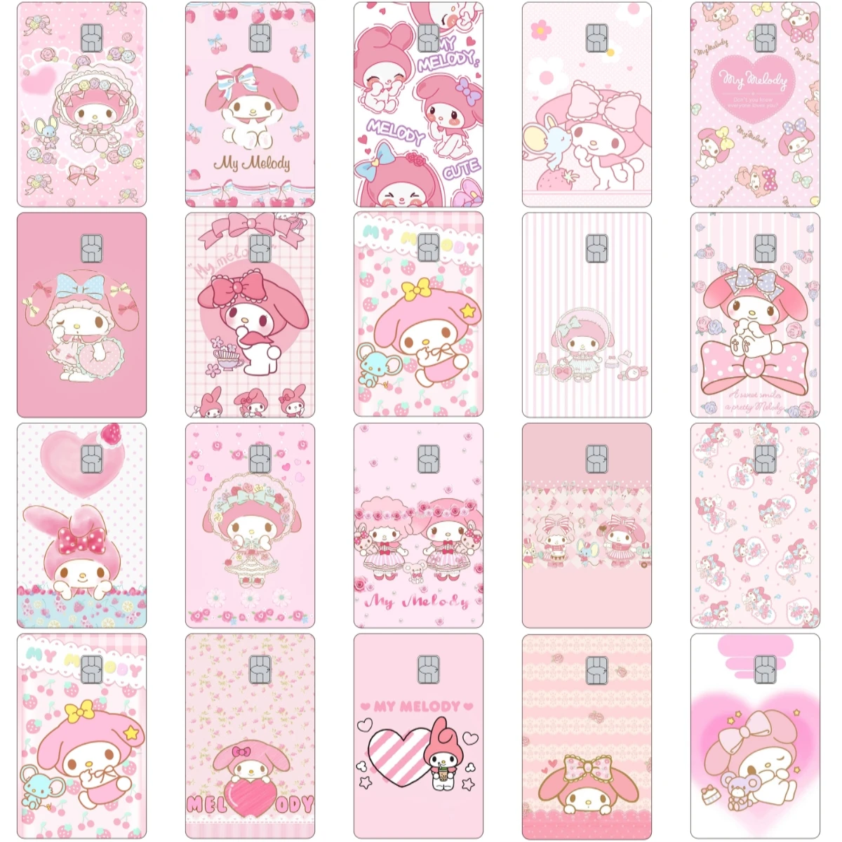 

Kawaii My Melody Sweet Anime Diy кредитная дебетовая карта наклейки крышка мультфильм милое девчачье сердце звезда лазерная блестящая кожа лента пленка декор