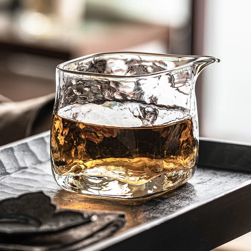 Hammer Patterned Fair Cup Transparent Glass High End Sea Making And Sorting Device Household Large Capacity Tea Set