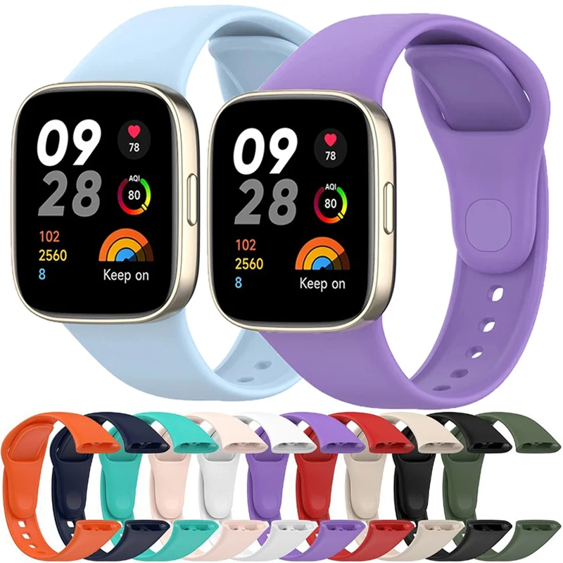 Soft Silicone Strap for Xiaomi Redmi Watch 3 Acitve Full Screen Protector for Redmi Watch 3 Lite WristBand Bracelet Accessories