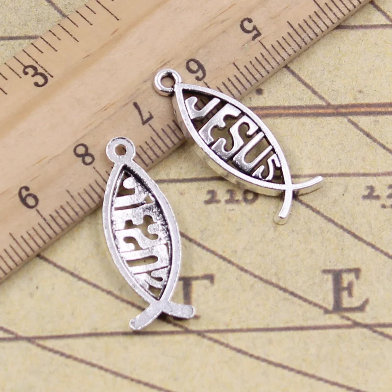 

25 шт. подвески рыба Иисус 27x10 мм тибетская бронза серебряный цвет подвески ремесла фурнитура ручной работы антикварные ювелирные изделия «сделай сам»