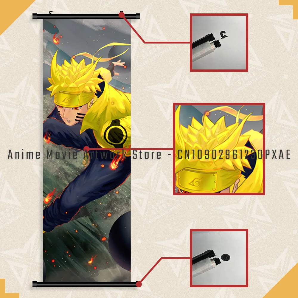 Room Home Decoration Scrolls Picture Jiraiya Wall Artwork Hanging Painting Print Canvas Poster For Anime Figures Uzumaki Naruto