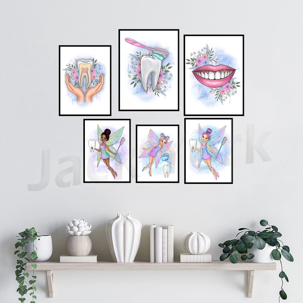 Dental Poster, Pediatric Dentistry, Tooth Brushing, dental braces, Anatomical Tooth,Medical Art, Dental Care Poster