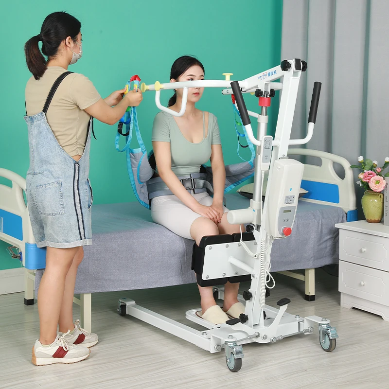 Motorized Crane Lift Full Body Support Physical Therapy Rehabilitation Supplies Foldable Patient Transfer Lift Walker with Sling