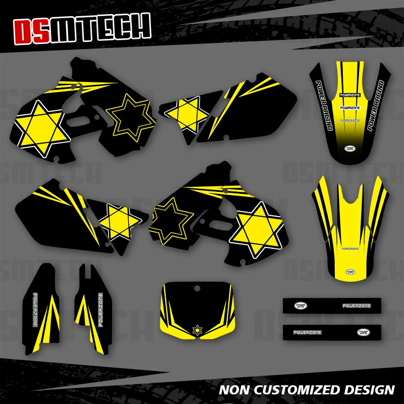 

DSMTECH для SUZUKI RM125 RM250 RM125 RM 250 1999 2000, графические наклейки, наклейки для мотоцикла, индивидуальный номер, имя 003