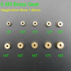 5Pcs/Lot 0.4M Brass Gear Spur Pinion Mechanical Small 0.4 Modulus Bore Aperture 2MM 1.98MM 2A 9/10/11/12/13/14/15/16/17/18 Teeth
