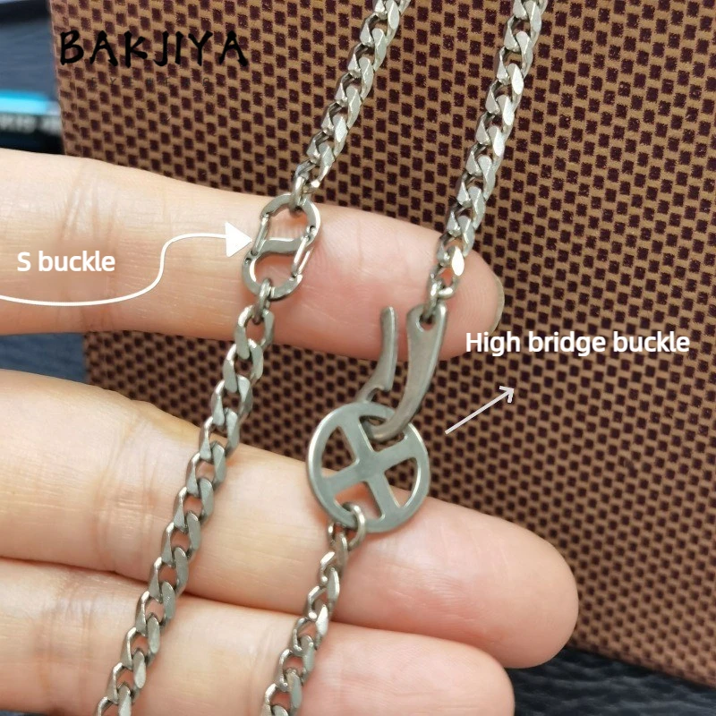 

New Anti Allergic Pure Titanium Necklace 4.1mm Men's Hip Hop Clavicle Chain Fashion Party Decoration Men's Gift