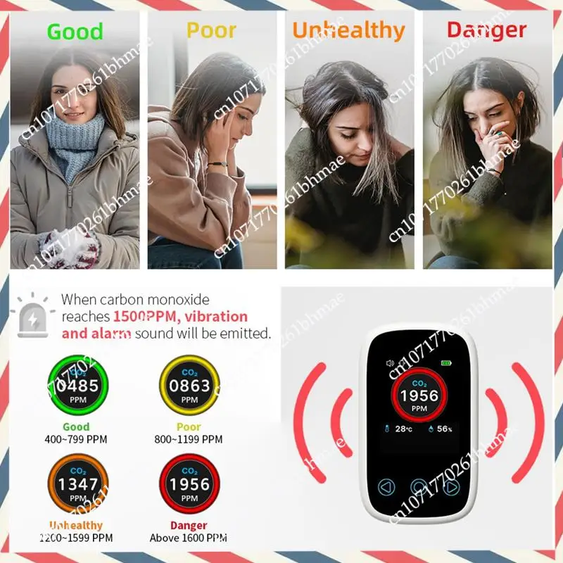 -A21Z Air Quality Detector Rechargeable Air Quality Monitor Temperature And Humidity Meter