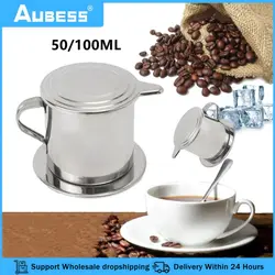 Stainless Steel Coffee Filter Infuse Cup Vietnamese Coffee Dripper Maker Pot Portable Coffee Drip Strainer Kitchen Coffee Tools
