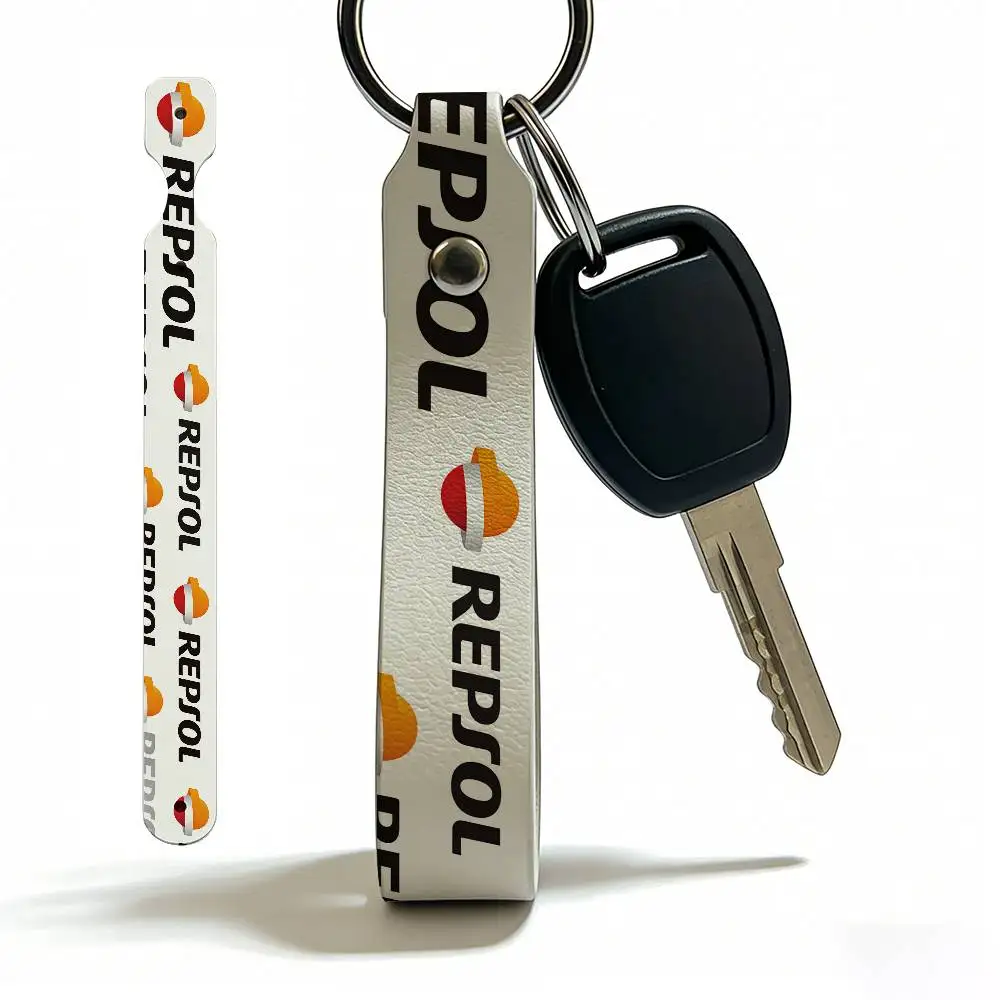 For Repsol High Quality PU Leather Moto Keychain Vintage Style Key Pendant For Scooter Motocross