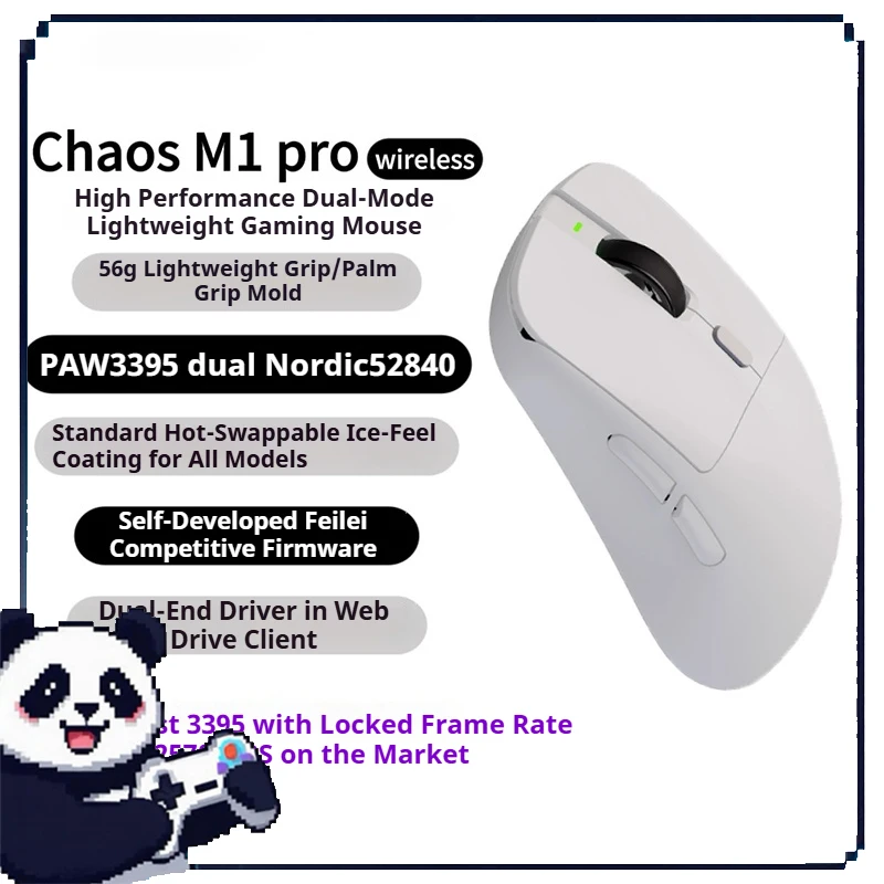 

Chaos M1pro Wireless Gaming Mouse Dual-Mode Nrf52840 Paw3395 Pure Blood Competitive Firmware E-Sports Game Accessories Pc Mouse