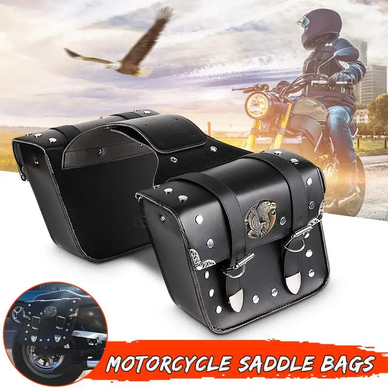 Motorcycle Saddlebags Tool Bags Luggage Storage Pouch Vintage Brown Waterproof Saddle Bag For Cafe Racer Custom Chopper Bobber