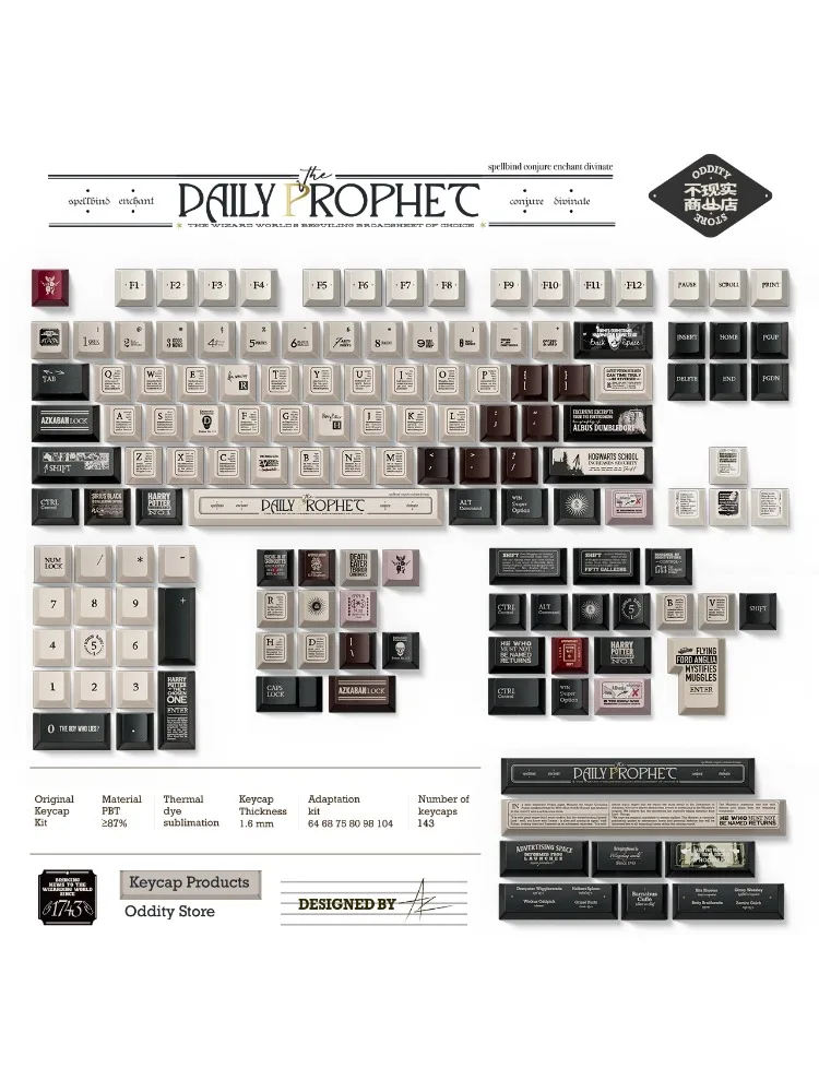 

Колпачки клавиш для механической клавиатуры Magic Daily R4 Cherry Profile PBT1.8, толщина 142, игровые аксессуары, PBT, передняя резная эргономика