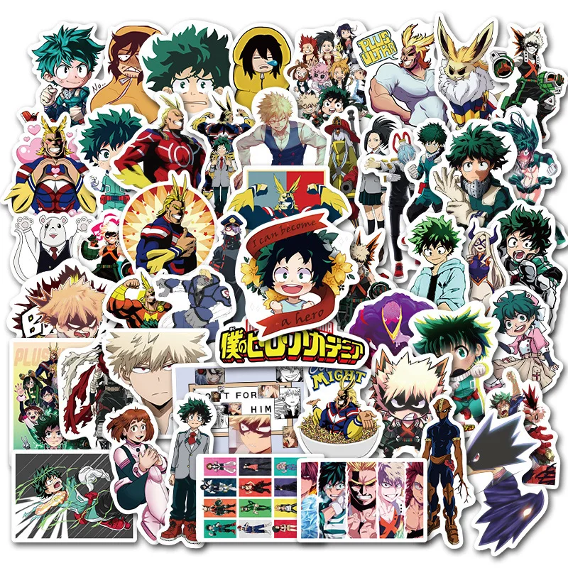 

50 Pieces Anime My Hero Academia Bakugou Katsuki Todoroki Shoto Midoriya Izuku Cosplay Cartoon Sticker Paster Decals Mascot Gift