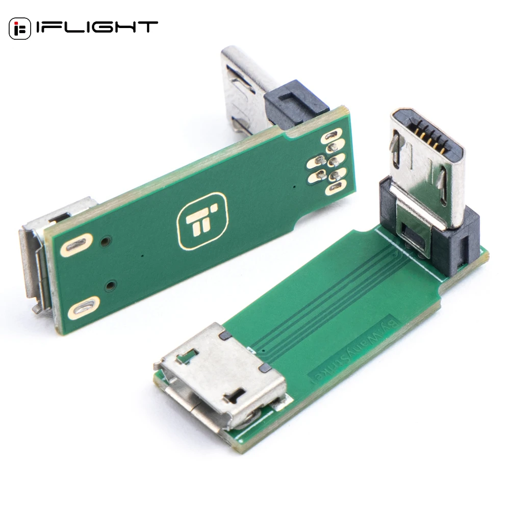 IFlight L-Type 90° Micro USB Adapter Board USB Female To Micro USB Male Extension Board For RC FPV Racing Drone Quadcopter Toy