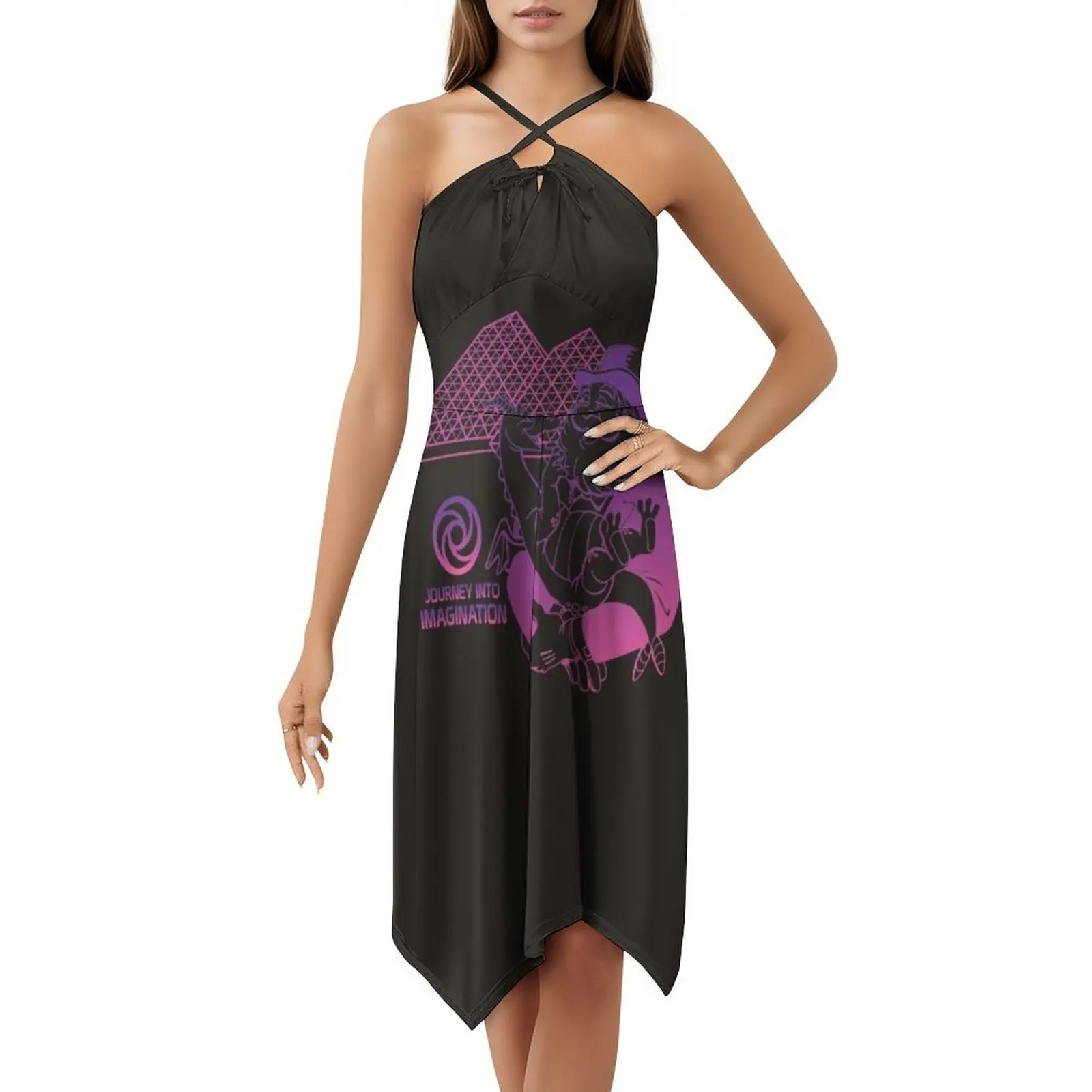 Dreamfinder and Figment Jii-Pink كلاسيكي تي شيرت فستان بوهيمي عتيق بأكمام منتفخة أو خيارات بلا أكمام لفستان النساء #5