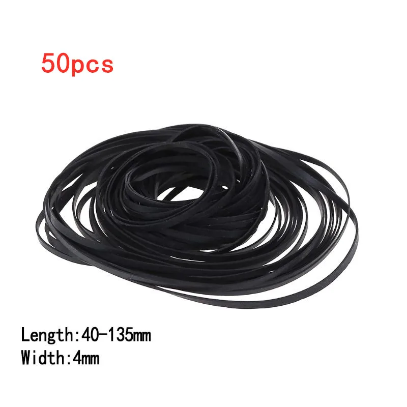 50/100pcs 1/2/3/4mm Breite Universal Mix Kassette Maschinen gürtel sortiert flachen Gummiband für CD-DVD-Recorder Walkman
