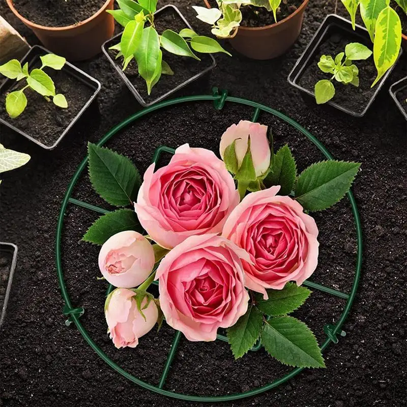 Plant Support 4X Grow Through Plant Support Rust-Resistant Garden Frame Grid Stake For Outdoor Flower Bed Arrangement