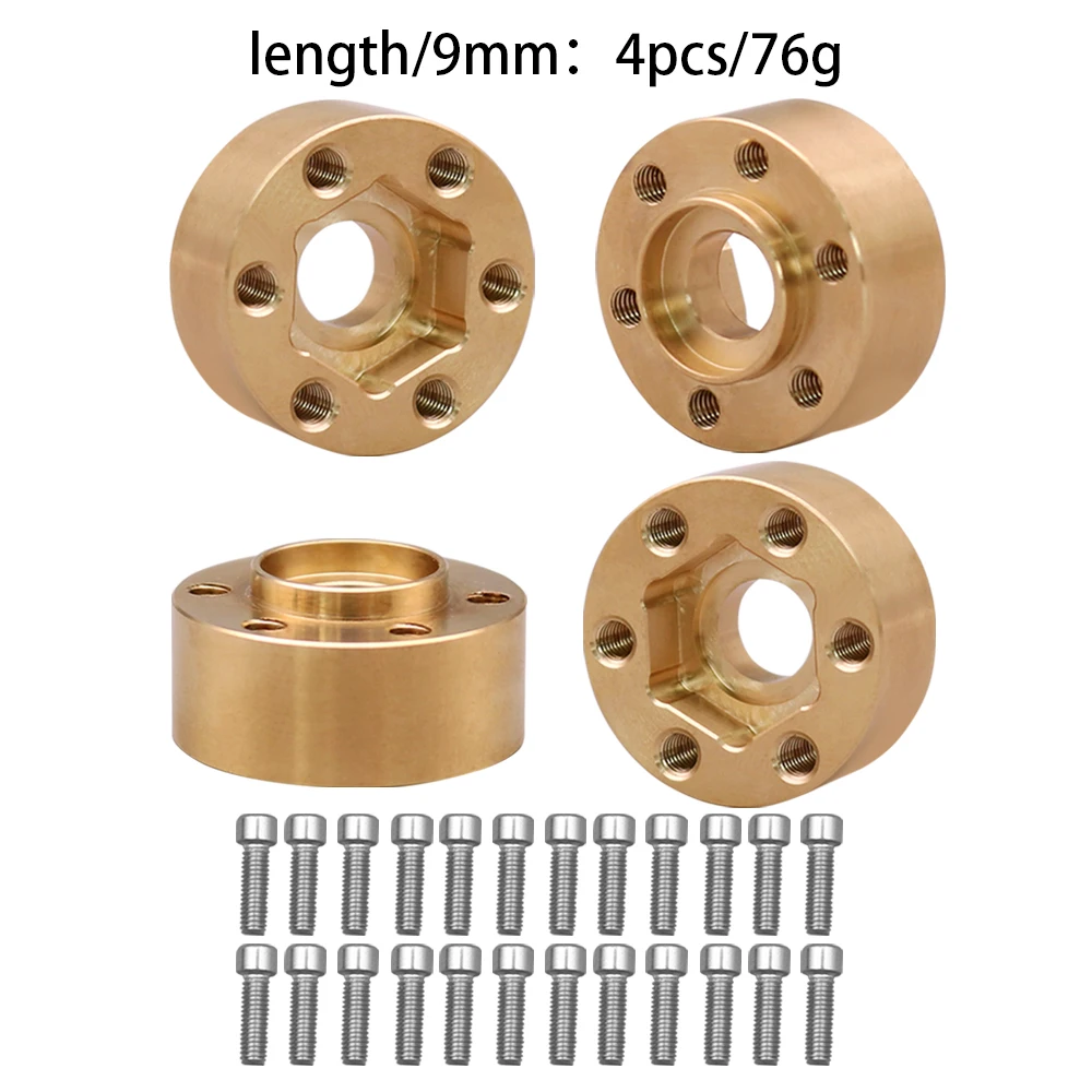 Messinggewichte, 12 mm Rad-Sechskantnabe, erweiterter Adapter für 1/10 RC Crawler 1,9 2,2 Zoll Räder, Felge, Axial SCX10, TRX4, Gegengewicht