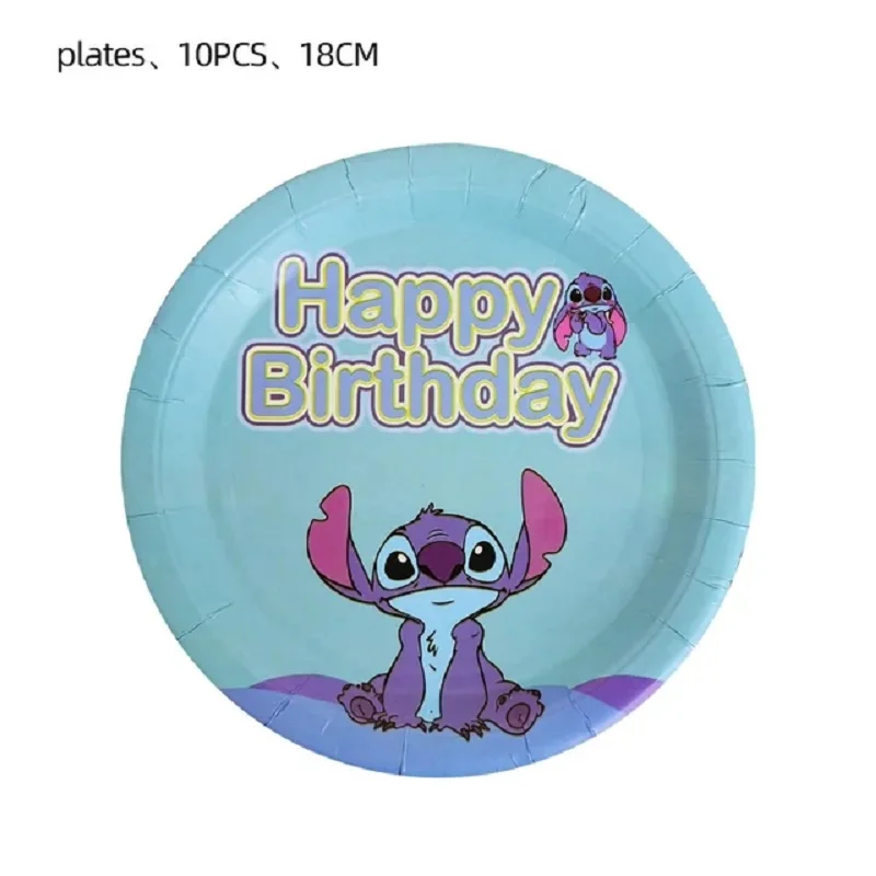 Disney Lilo & Stitch Angle Birthday Party Supplies Disposable Tableware Paper 7inch Plate for Boy Kids Girls Decor Baby Shower