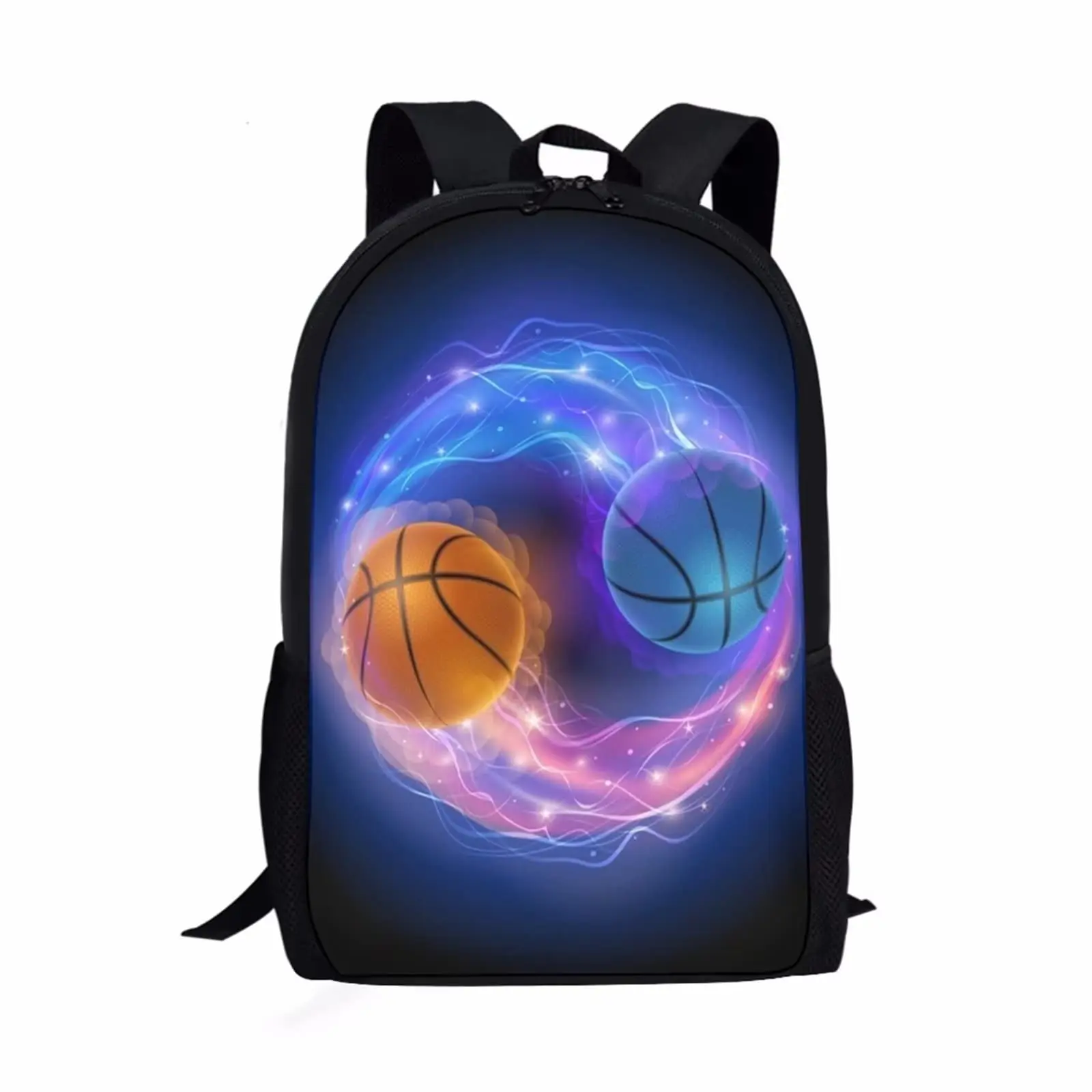 Tas ransel Sekolah bola basket, tas buku kapasitas besar 16 inci untuk perjalanan kasual olahraga portabel tas pelajar remaja