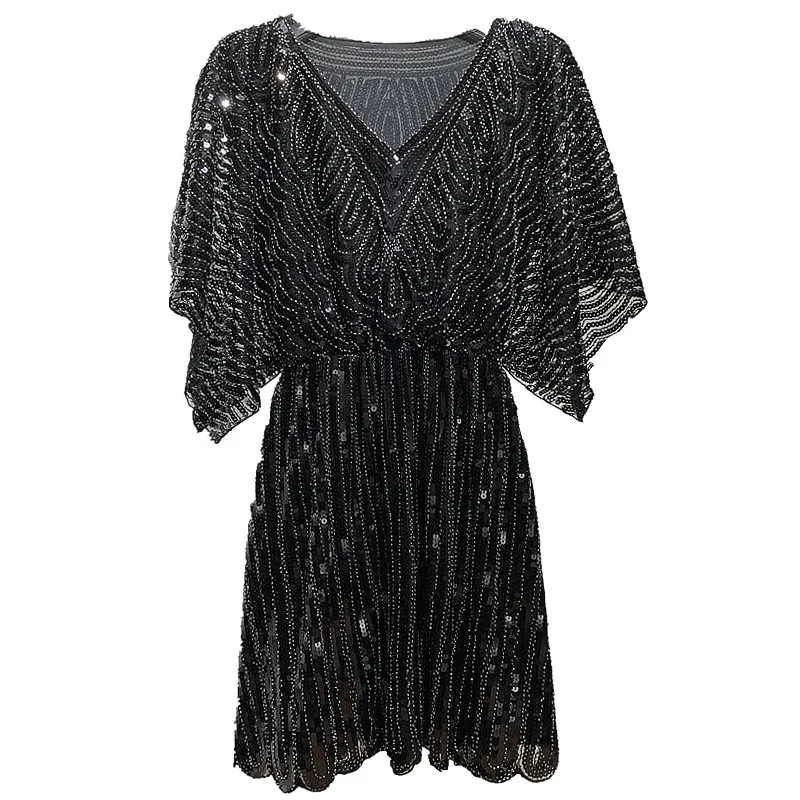 الكورية Sle المرأة Ele الثقيلة الخرزة Faionable كل مباراة البطن تغطي التخسيس مطرز الدكتور ثوب مسائي