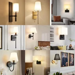 Nordic Modern Cloth Cover Wall Lamp Bedroom Bedside Corridor Hallway Staircase Hotel Restaurant Led Indoor Light Home Lighting