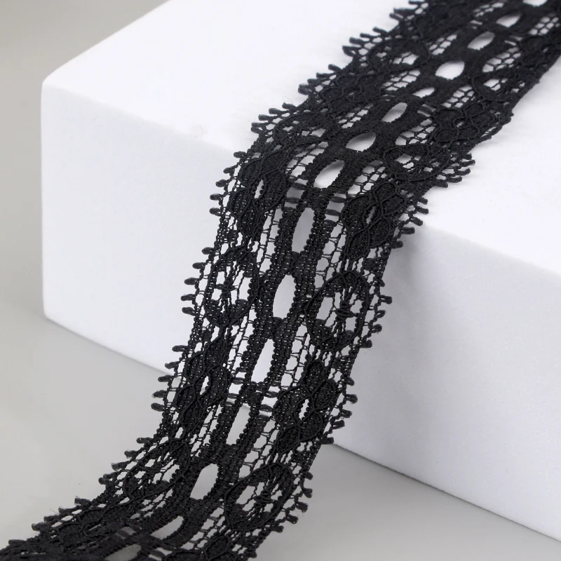 1 pairs Lace Ribbon Stretch shoelaces Lace Ribbon Wide Black and white Tulle Lace  shoelaces，ins style LACES，Lace lace shoelaces image 4