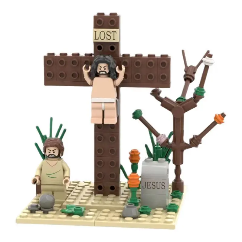 Kerststal MOC Bouwstenen Model Jezus Herder/Schapen Compatibel met LEGO Bricks Speelgoed Kerst Paasgeschenken - afbeelding 1