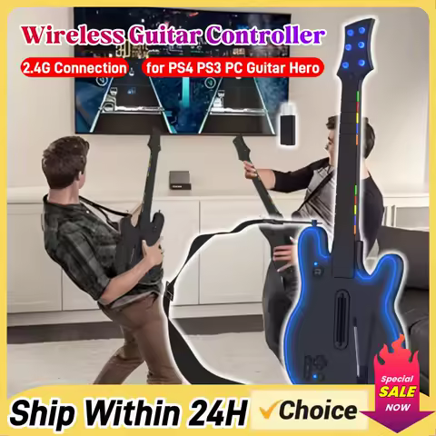 Wireless Gaming Controller Guitar Hero Rock Band 2.4G Remote Guitar Handle For PS3 PS4 PC Guitar Hero Clone Hero Rock Band