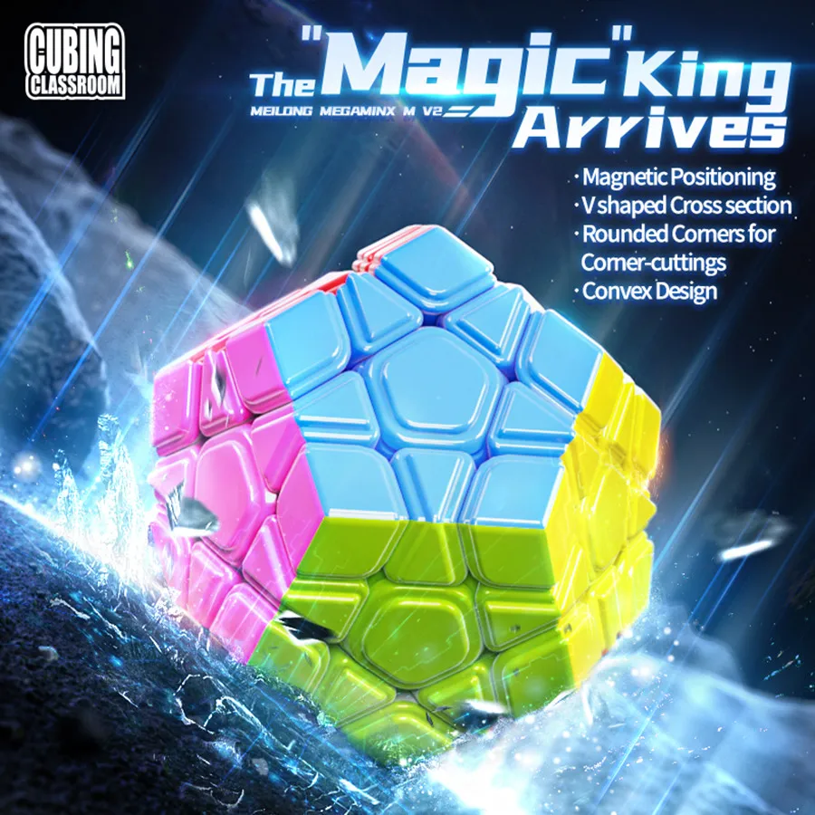 MoYu Meilong 3x3 Magnetic Megaminx Magic Cube M V2 Magnetic Edition Stickerless Cubo Magico 12 Sided Children's Puzzle Toy Cube