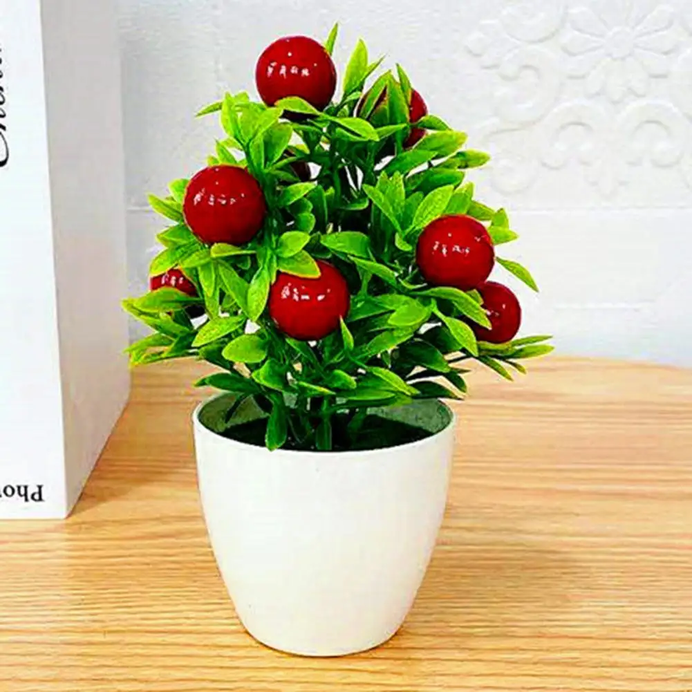 Simulation Poted Plants Mini Orange Pomegranate Tree Eco-friendly Simulated Plants Bonsai Living Room Fake Potted Plants