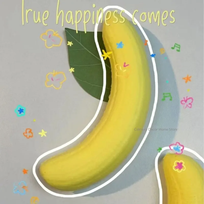Banana Squishy Simulated Kawaii Soft Sensory Fidget Ball Hand Relax PU Material Yellow Banana Fidget Home Accessories