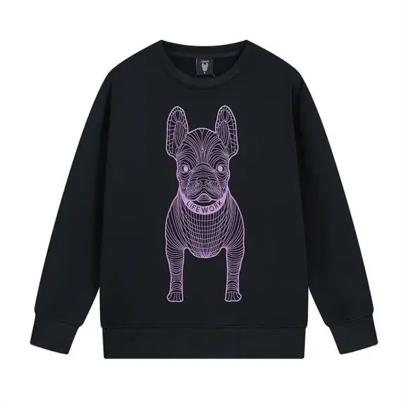 Korean Niche Design Trendy Brand Lifework Autumn and Winter Long-sleeved Crew Neck Sweater Dog Head Men and Women Couple Models