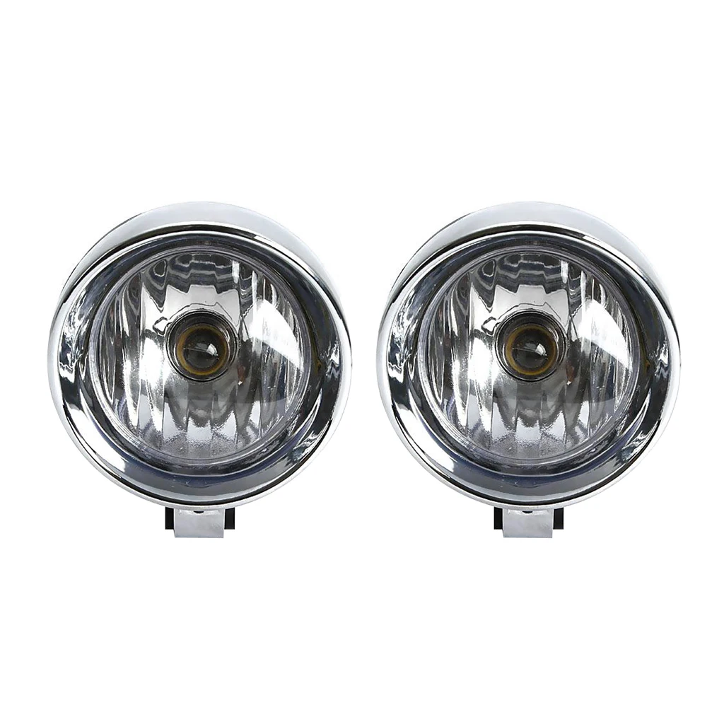 1/2Pcs 2 4\' Chrome Motorcycle Front Headlight Fog Light Lamp Motorcycle Motorbike Retro Visor LED Passing Fog Auxiliary Light