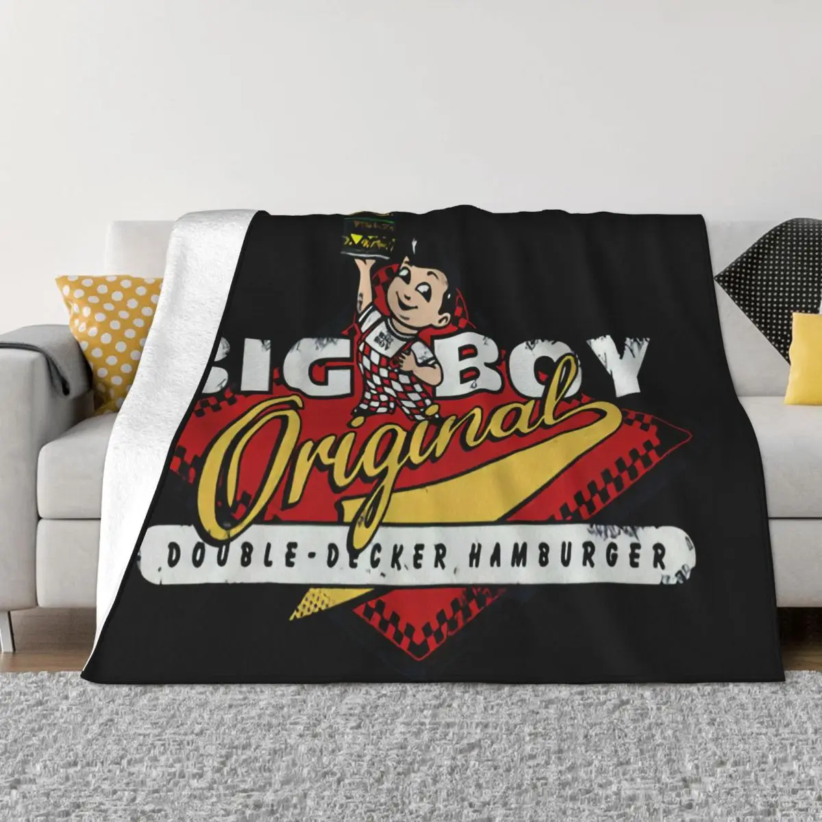 Bobs Big Boy Burger divertido algodón Vintage regalo para hombres mujeres personalizado en venta al por mayor texto mejor manta