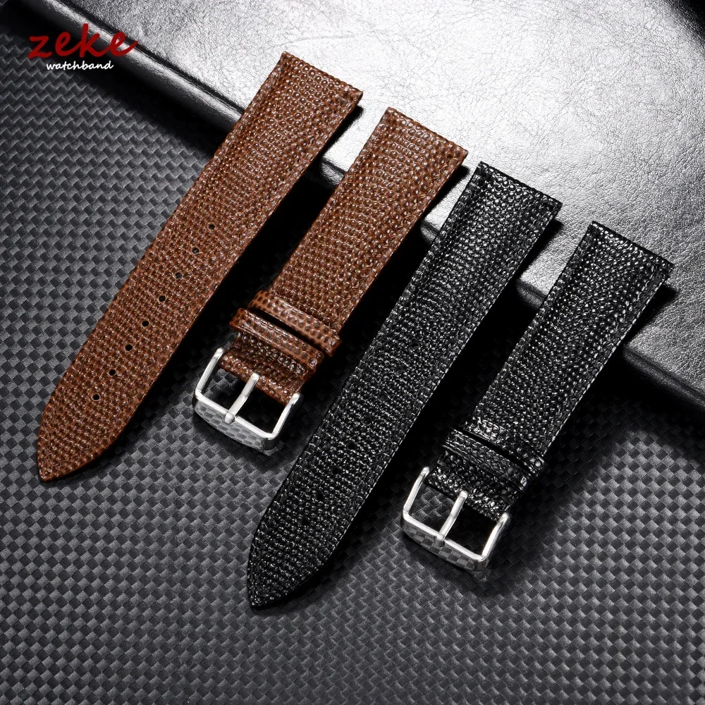 Lizard Print Genuine Leather Watch Band 14mm 16mm 18mm 19mm 20mm 21mm 22mm Soft Business Pin Buckle Bracelet Watch Accessories