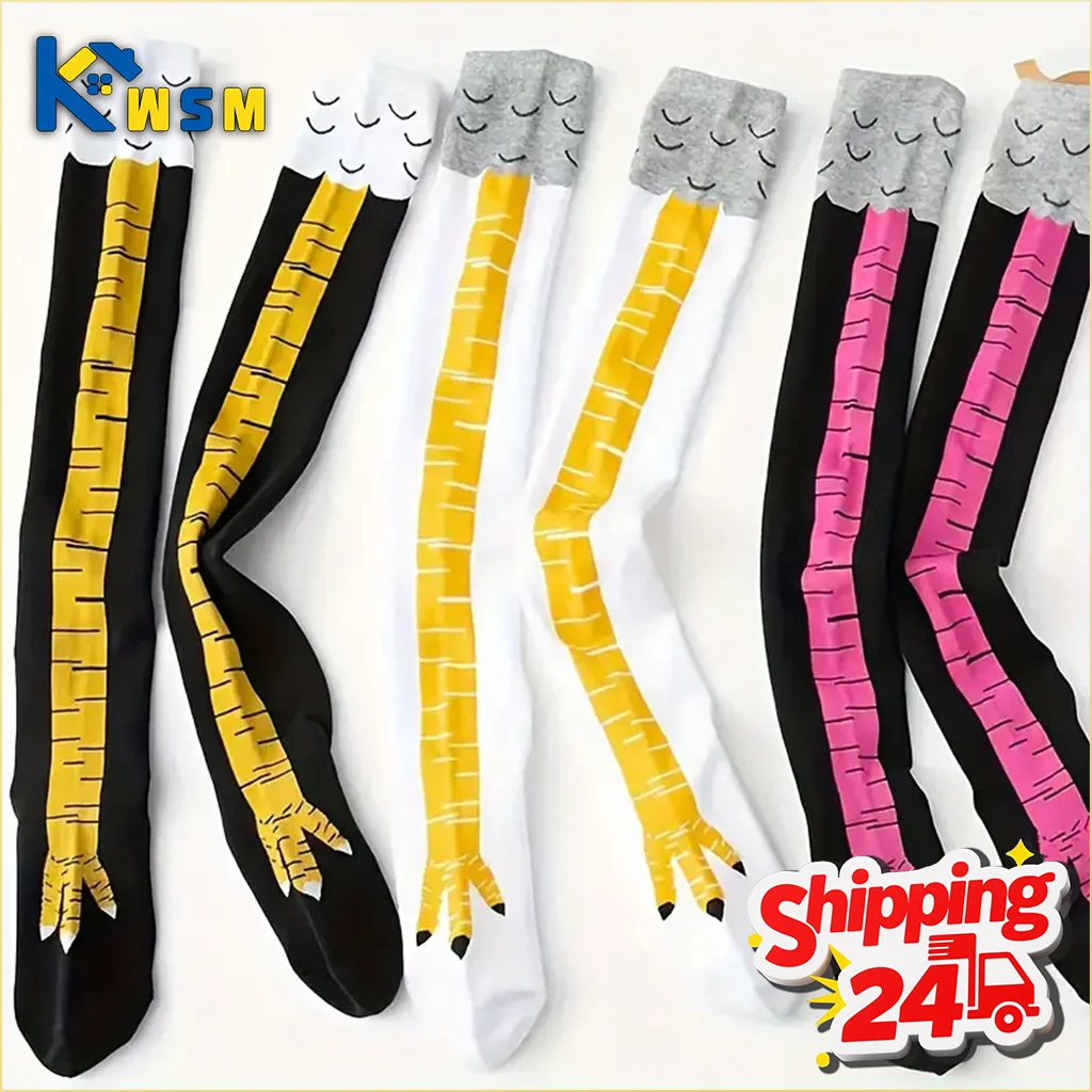 

1-20Pairs Chicken Claw Knee High Socks for Women and Pregnant Ladies Warm Thigh Socks Party Costume Halloween Christmas Gift