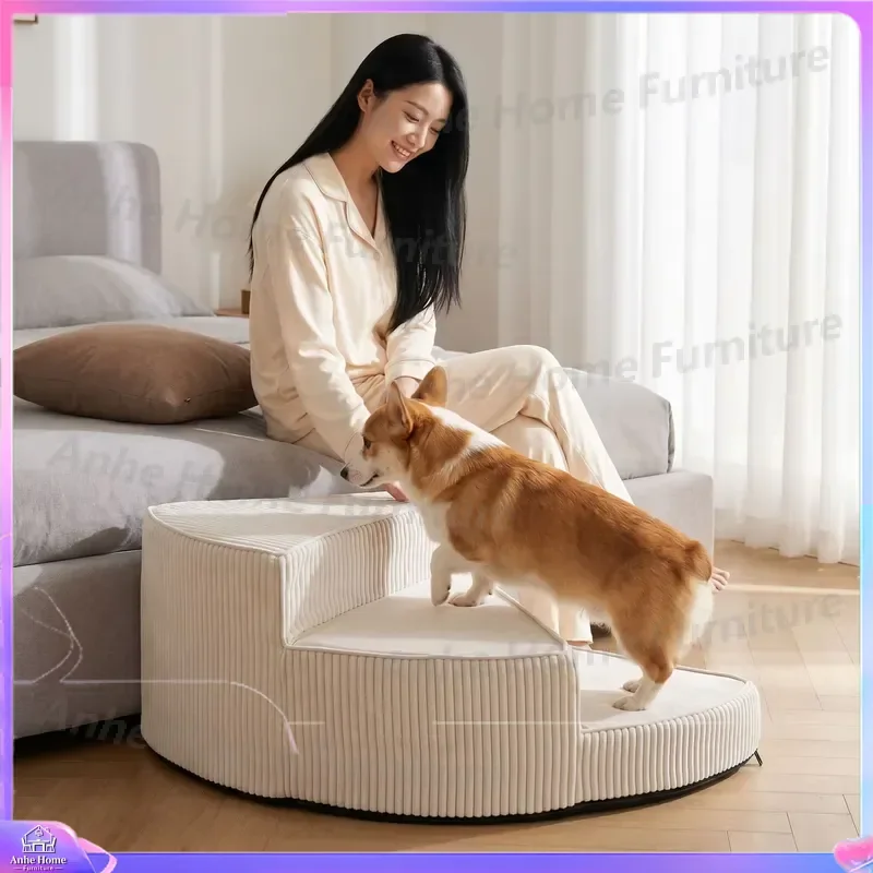 Pet Stairs for Dogs and Cats Non Slip Removable Washable Sponge Rotating Climbing Ladder Breathable Sofa Bed Small Dog Steps