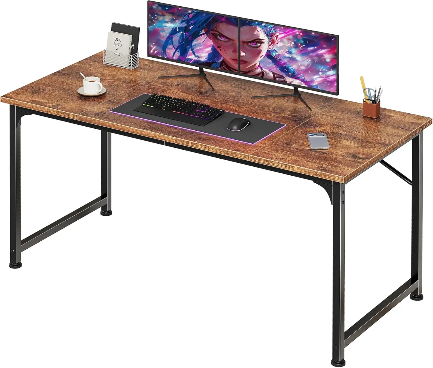 Gaming Desk Wood 47 Inch Basic Function All Seasons Black