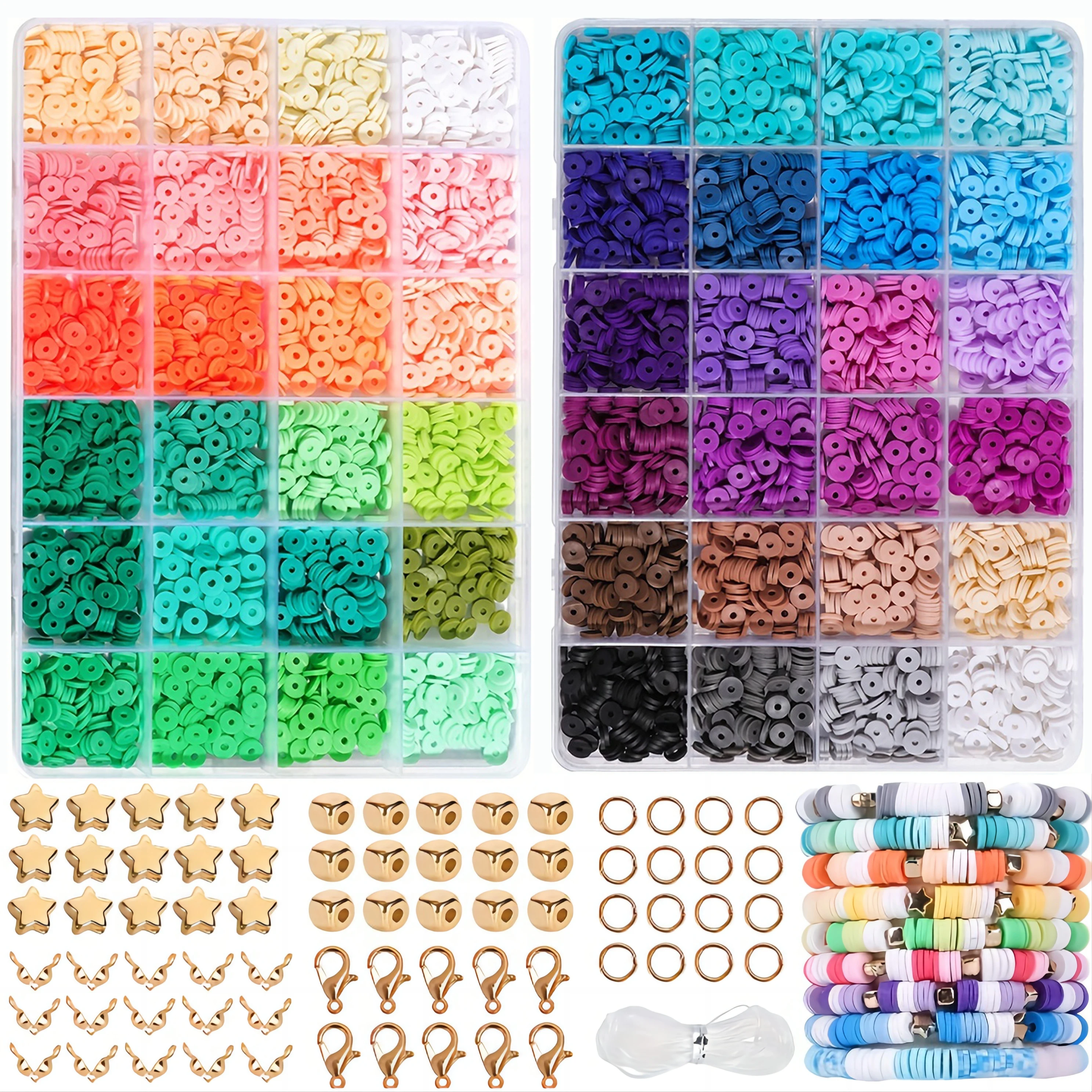 4,800 pieces for bracelets made of clay beads 48 colors flat round polymer clay spacer beads made of DIY fashion jewelry