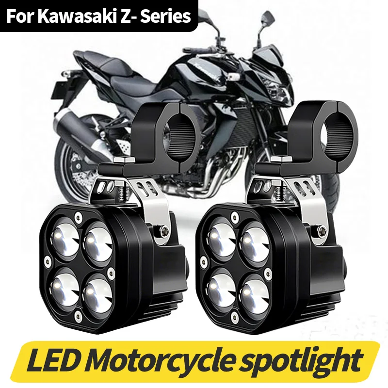 

1Set 80W Motorcycle Headlights LED Flicker Lamp Driving Spotlight Indicators Hi/Lo Light For Kawasaki Z1000/Z125 Pro Z/Z650/Z750