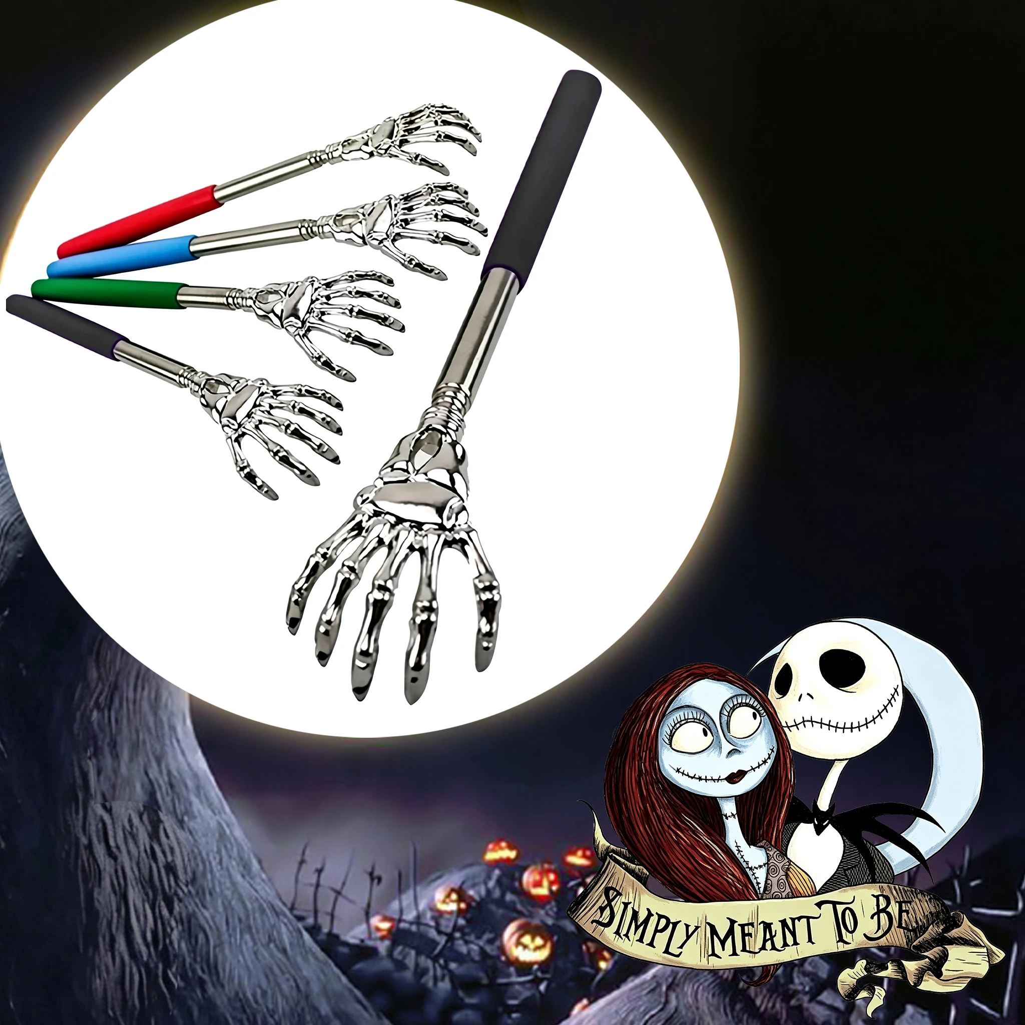 

The Nightmare Before Christmas Retractable Anti-Itch Body Massage Back Scratcher, Gothic Style Ornament & Pet Cat Stroking Tool