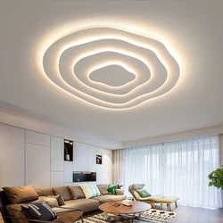 Nordic Corrugated Bedroom Chandeliers Modern Atmosphere Flush Mount Ceiling Light Designer Funiture Living Room Terrace Lamp