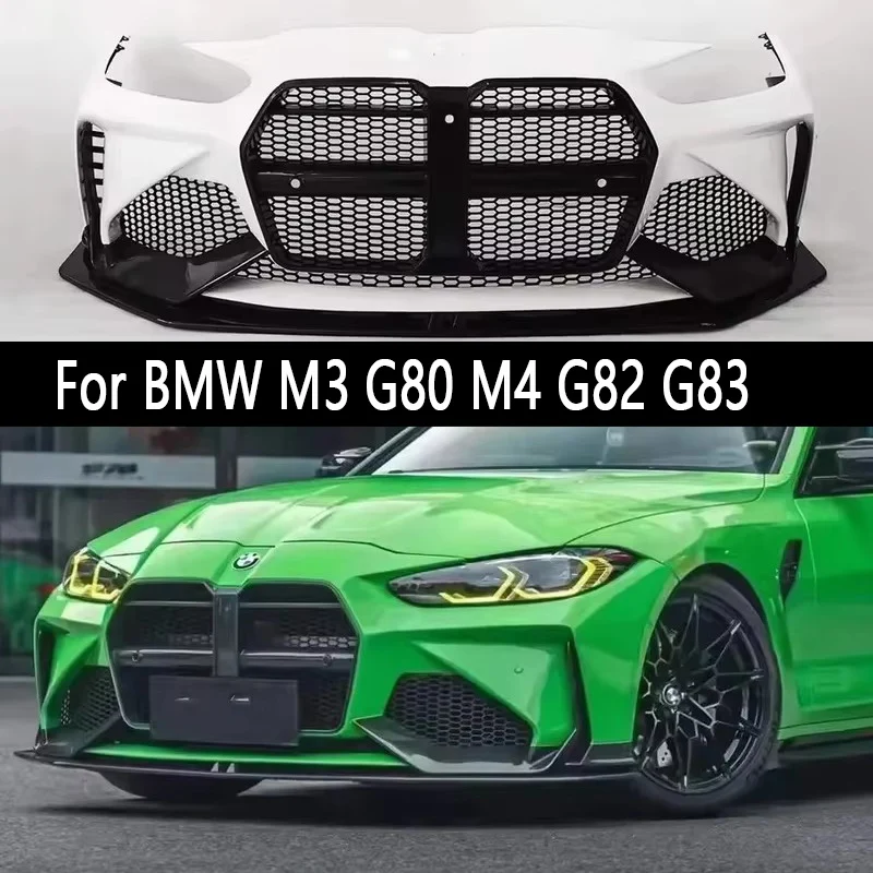 

Для BMW M3 G80 M4 G82 2021+ сухой передний бампер из углеродного волокна, решетка, передняя решетка автомобиля, комплект кузова, замена установки